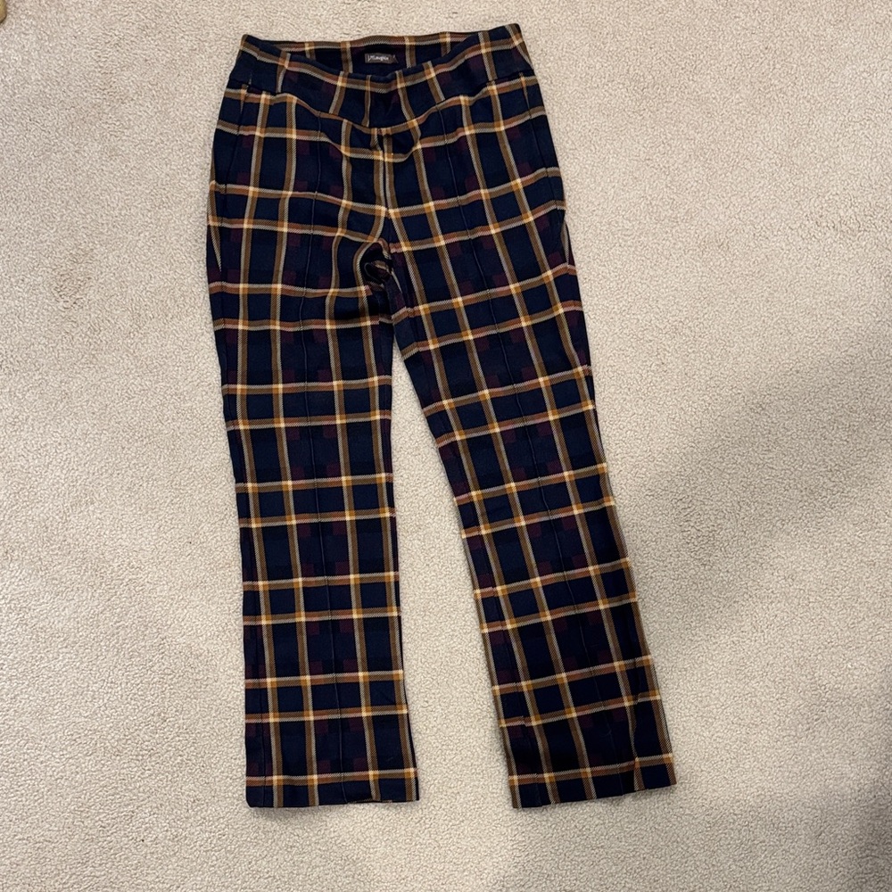 J. McLaughlin Plaid Straight Leg Pants in Navy, Gold, Plum, Camel, and Black